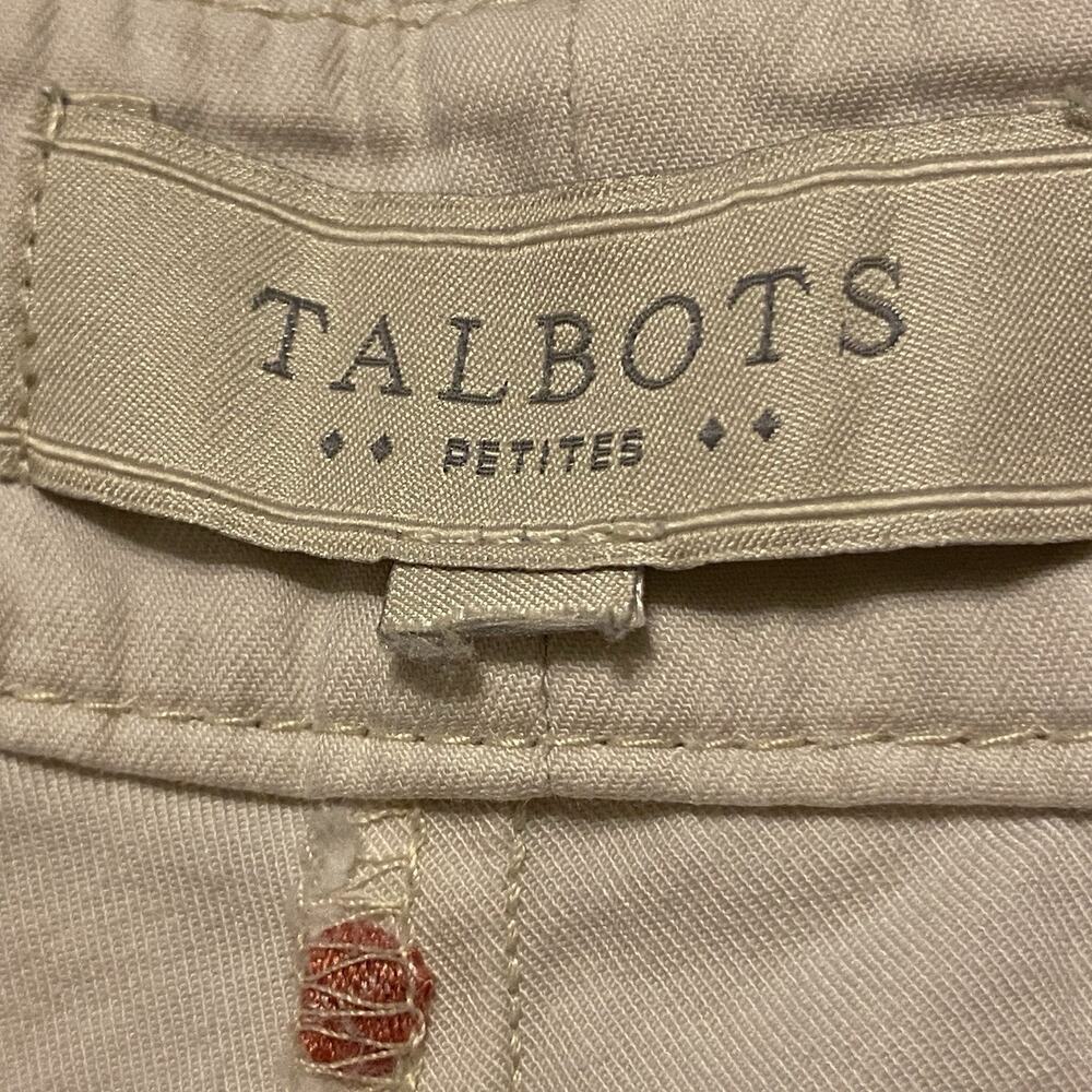 Talbots Shorts Womens White Polka Dot Stretch Flat Front Preppy 36” Waist No Tag